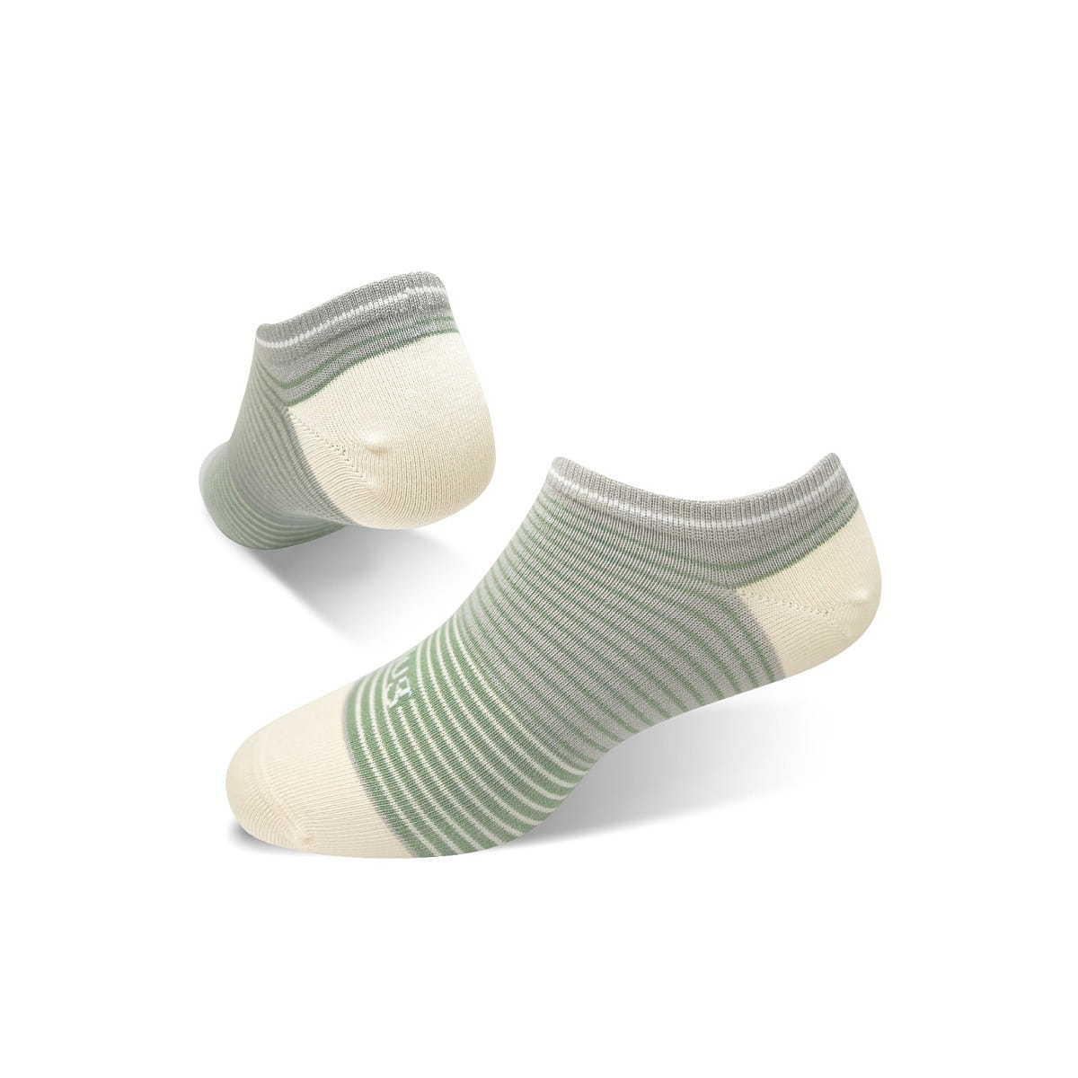 SNUG Fashion Low Cut Anti-Odor Socks-Striped Green (25-27cm) 58 g