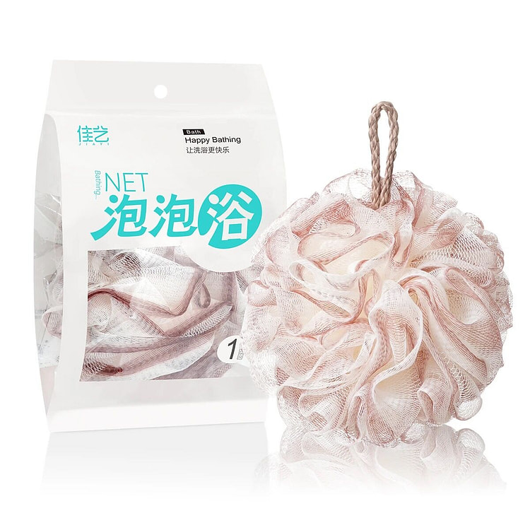 Jumbo Bath Sponge Pink White 1 each