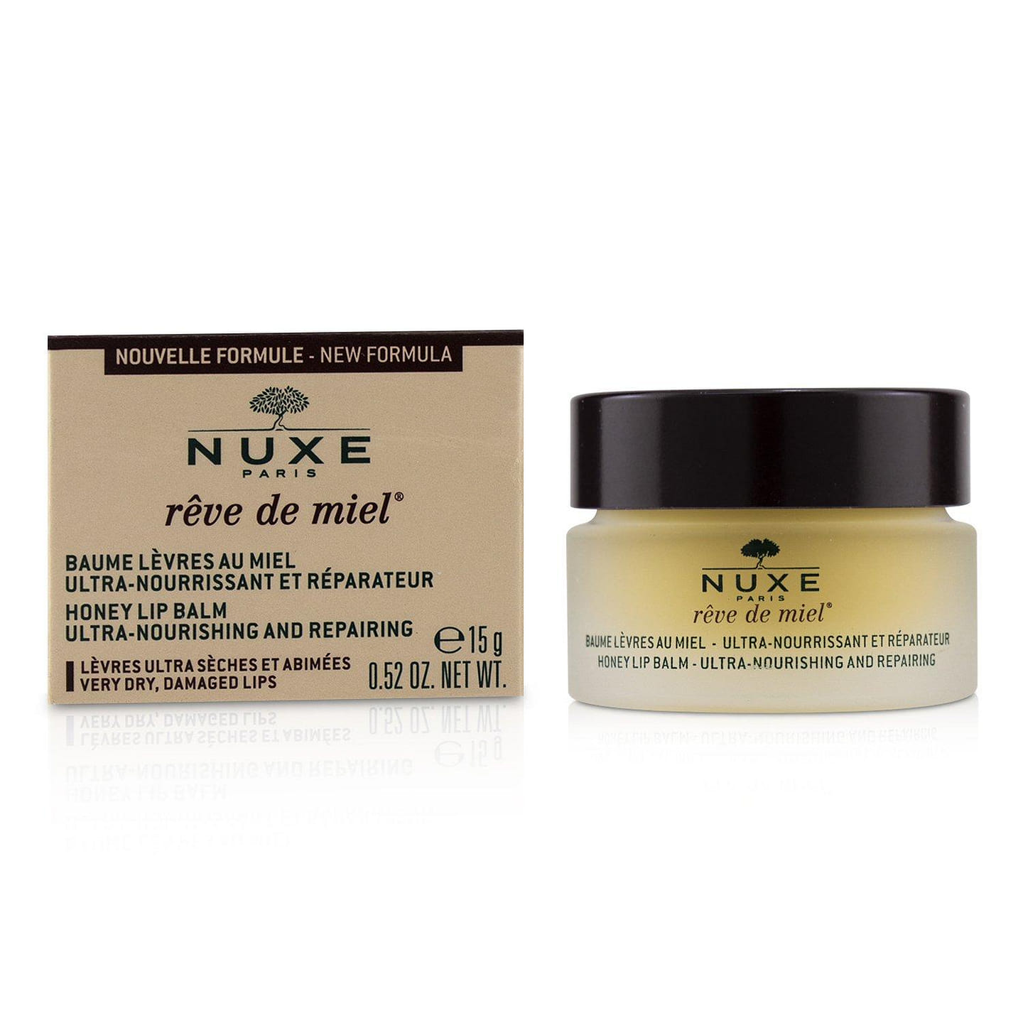 Nuxe Reve De Miel Ultra-Nourishing & Repairing Honey Lip Balm – For Very Dry, Damaged Lips 15g/0.52oz 15 g