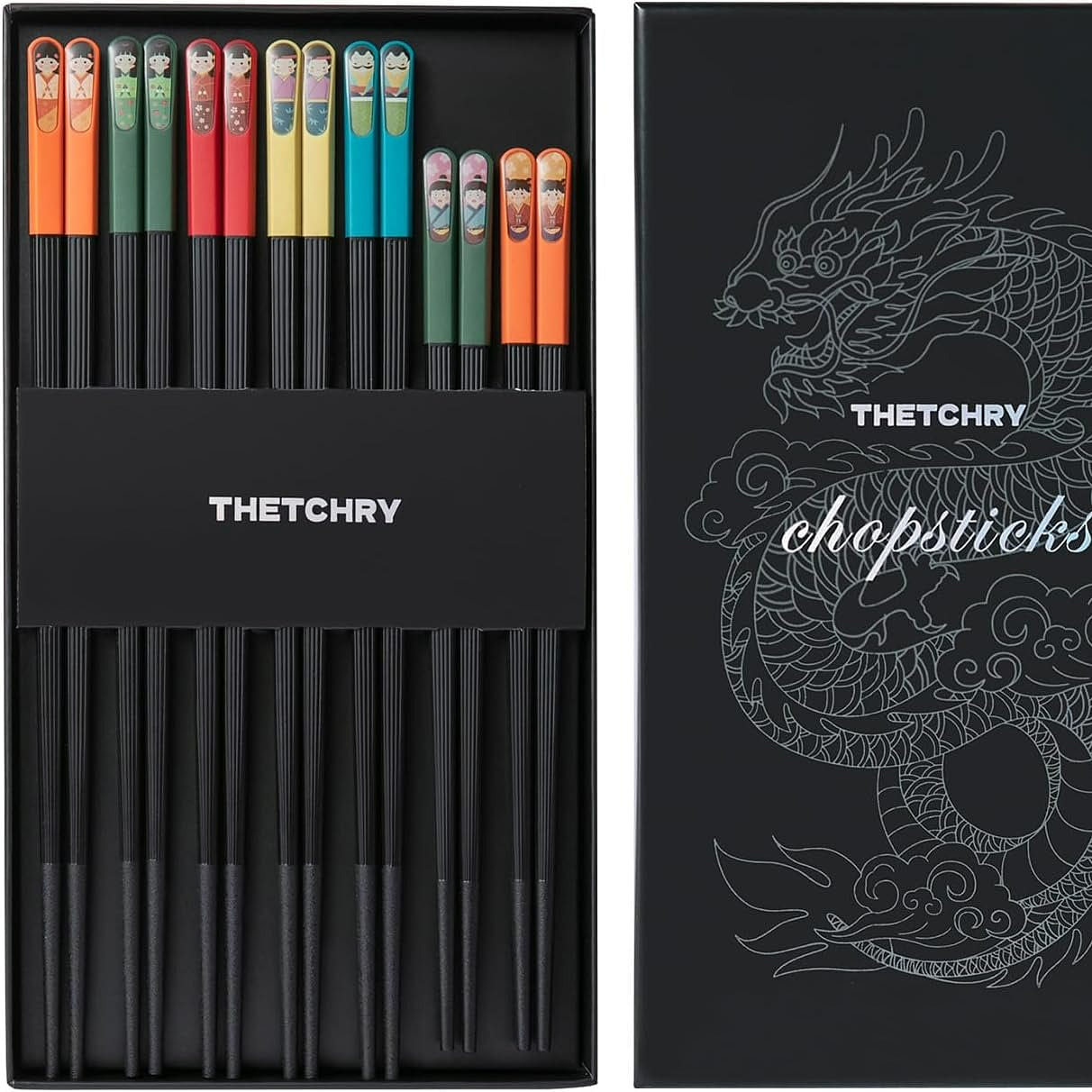 5 Pairs Family Reusable Chopsticks Dishwasher Safe, Non-Slip Family/ Hotel 1 箱