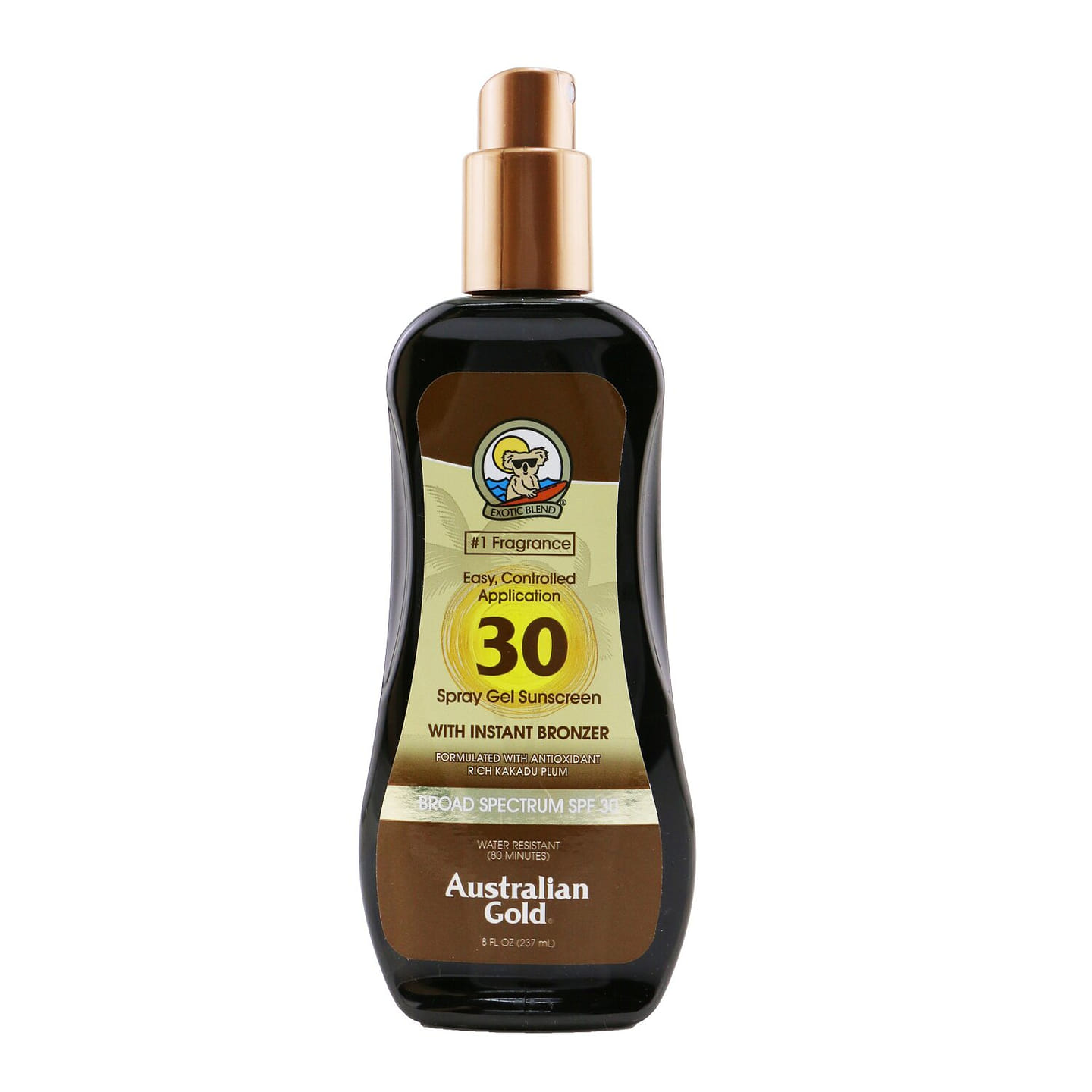 Australian Gold Spray Gel Sunscreen SPF 30 with Instant Bronzer 237ml/8oz 237 ml
