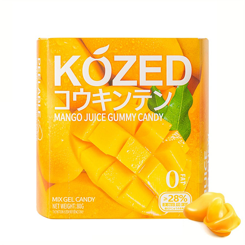 Jin Jin Peeling Mango Gummy Candy Peelable Pure Fruit Flavored Gummy 2.82oz 80 g