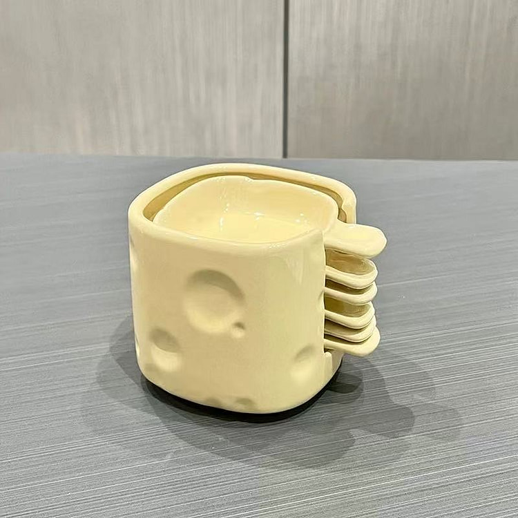 奶酪蘸料碟套装 《奶白色》6个装+收纳罐