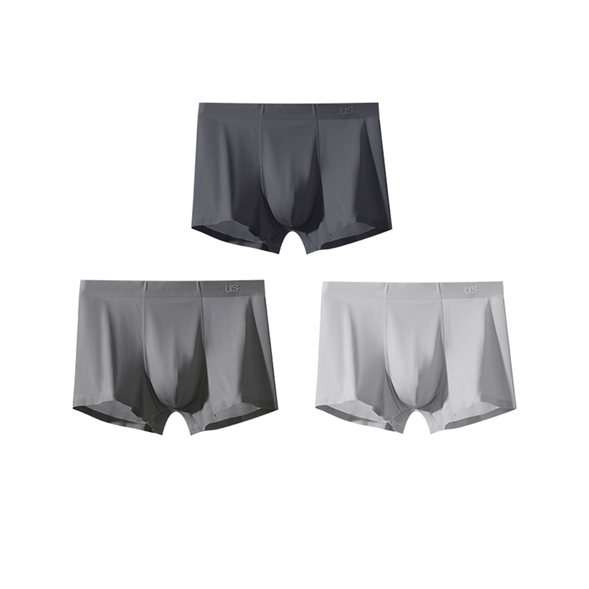 Ubras Ice Silk Ultra Thin and Breathable Men’s Mid Rise Quadrangle Pants (Three Pack) – Combination Color 03-M 100 g