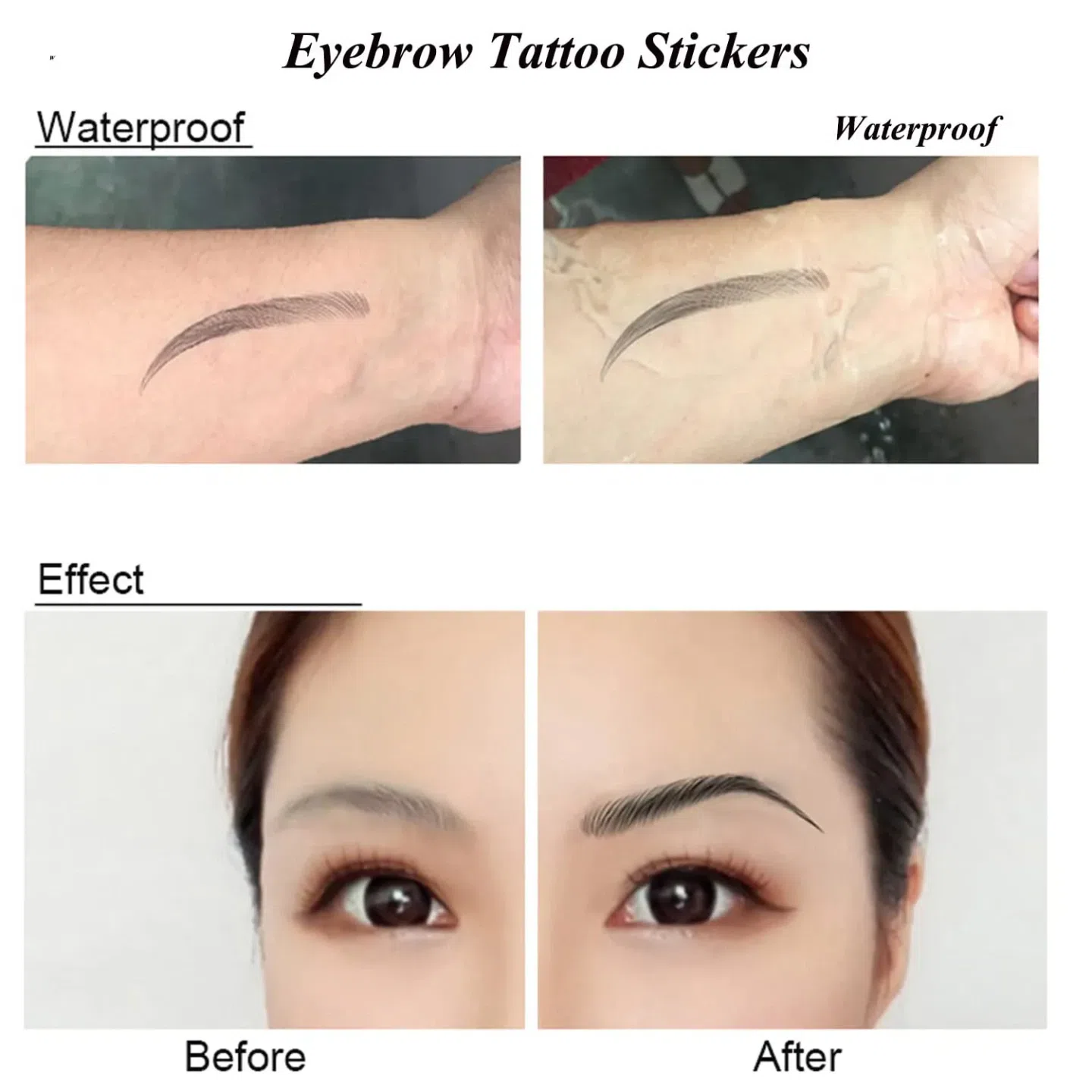 7 Sheets Eyebrow Tattoo Stickers 4D Hair-Like Wate 1 box