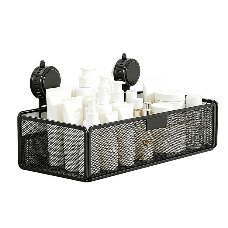 Suction Cup Wall-Mount Storage Basket No Drill 1 count