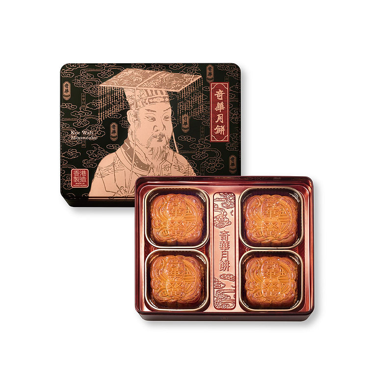 香港奇華餅家 雙黃蓮蓉月-金黃蓮蓉 (4件裝) 4 个
