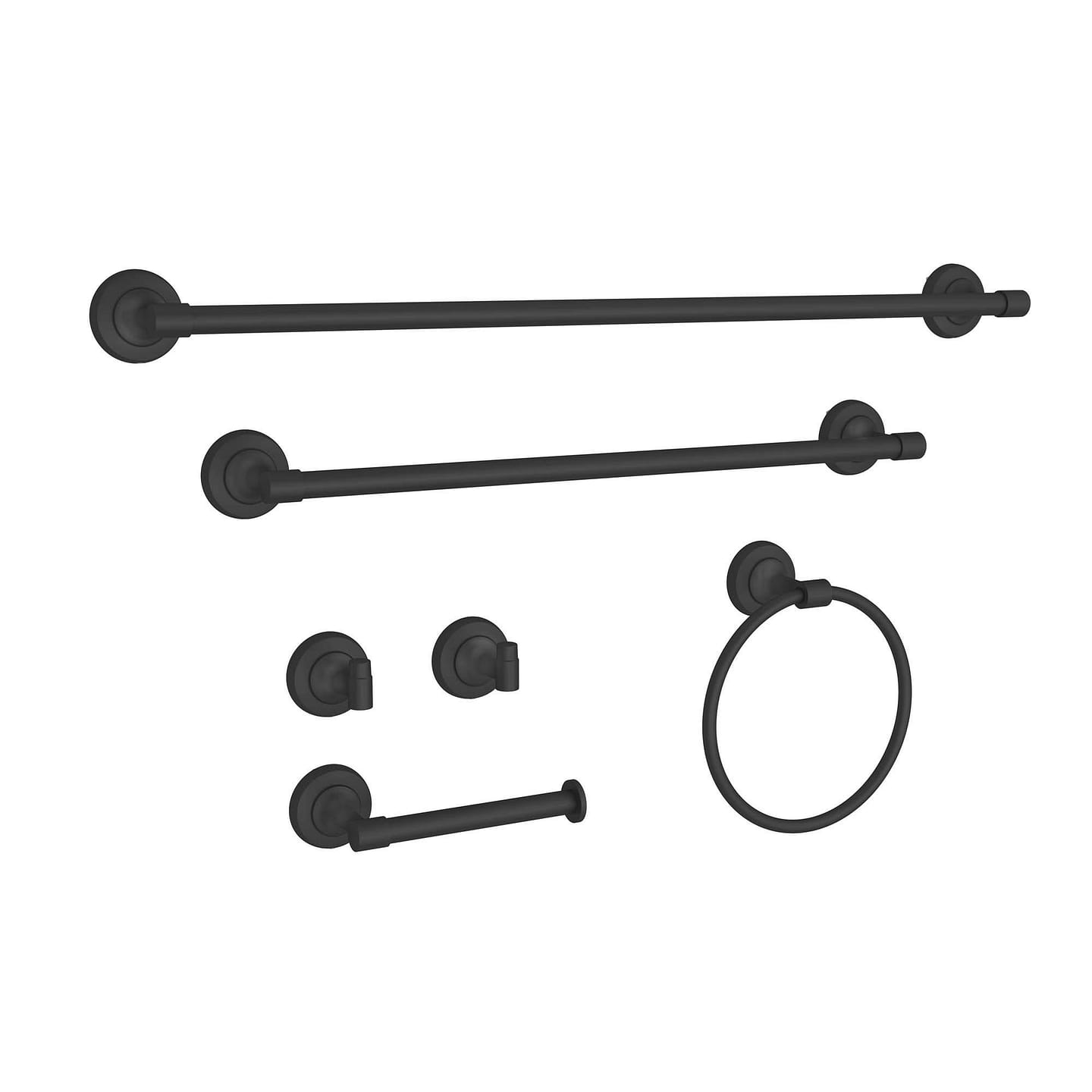 6-Piece Bath Hardware Set with Towel Ring/Bar Toilet Paper Holder Hook in MB 2.56 lb
