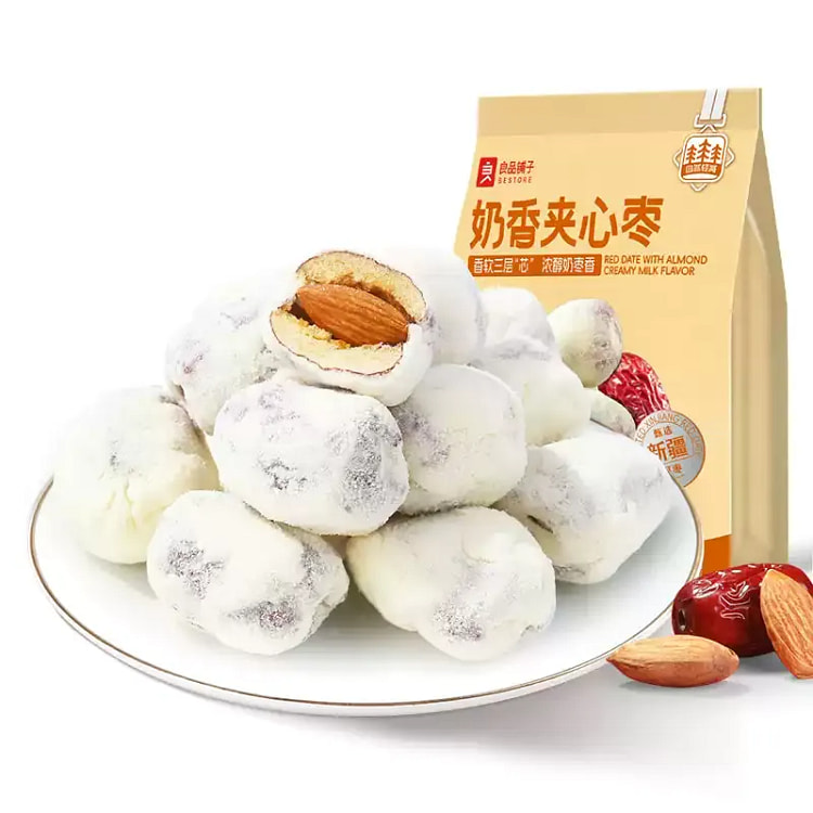 良品铺子奶香夹心红枣 100g*3 袋 29.6 克