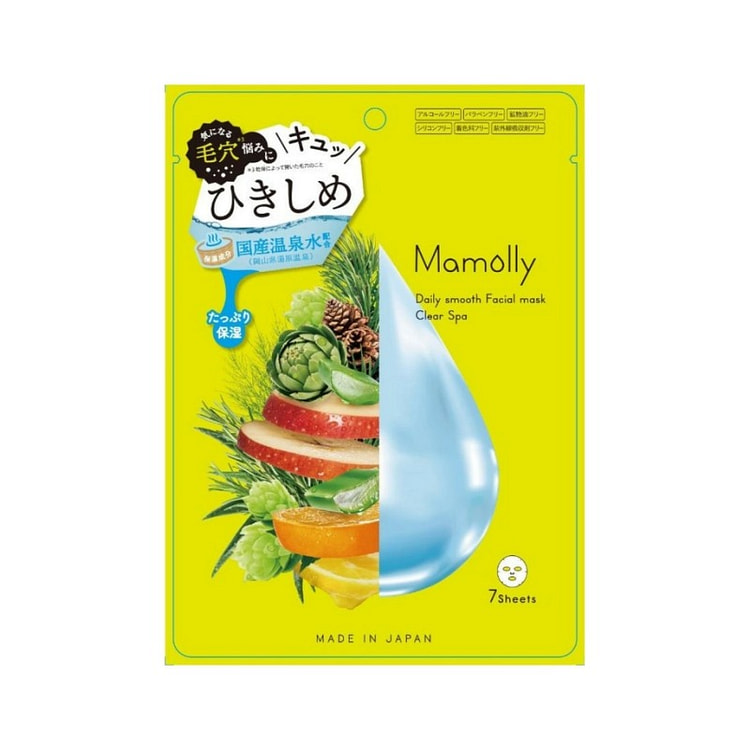 Mặt nạ dưỡng ẩm hàng ngày Mamolly Clear Spa (7 miếng) 1 gói