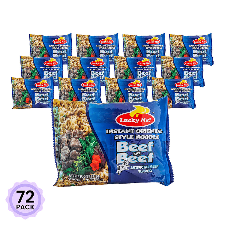 Lucky Me Beef na Beef Instant Noodles 55 g*72 pack