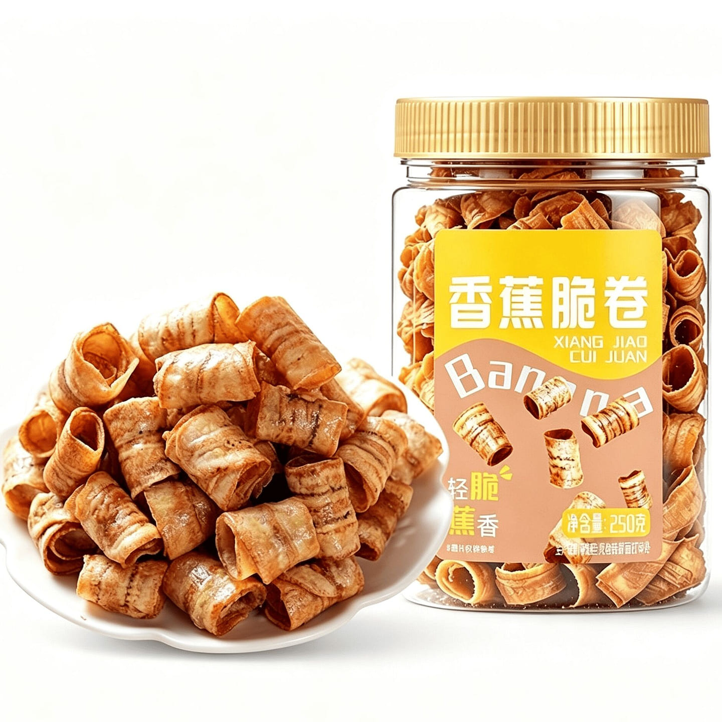 Banana Crispy Rolls with Dried Banana Slices 250 g