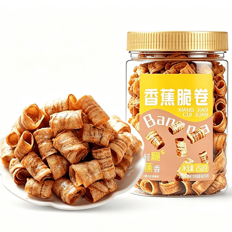 Banana Crispy Rolls with Dried Banana Slices 250 g