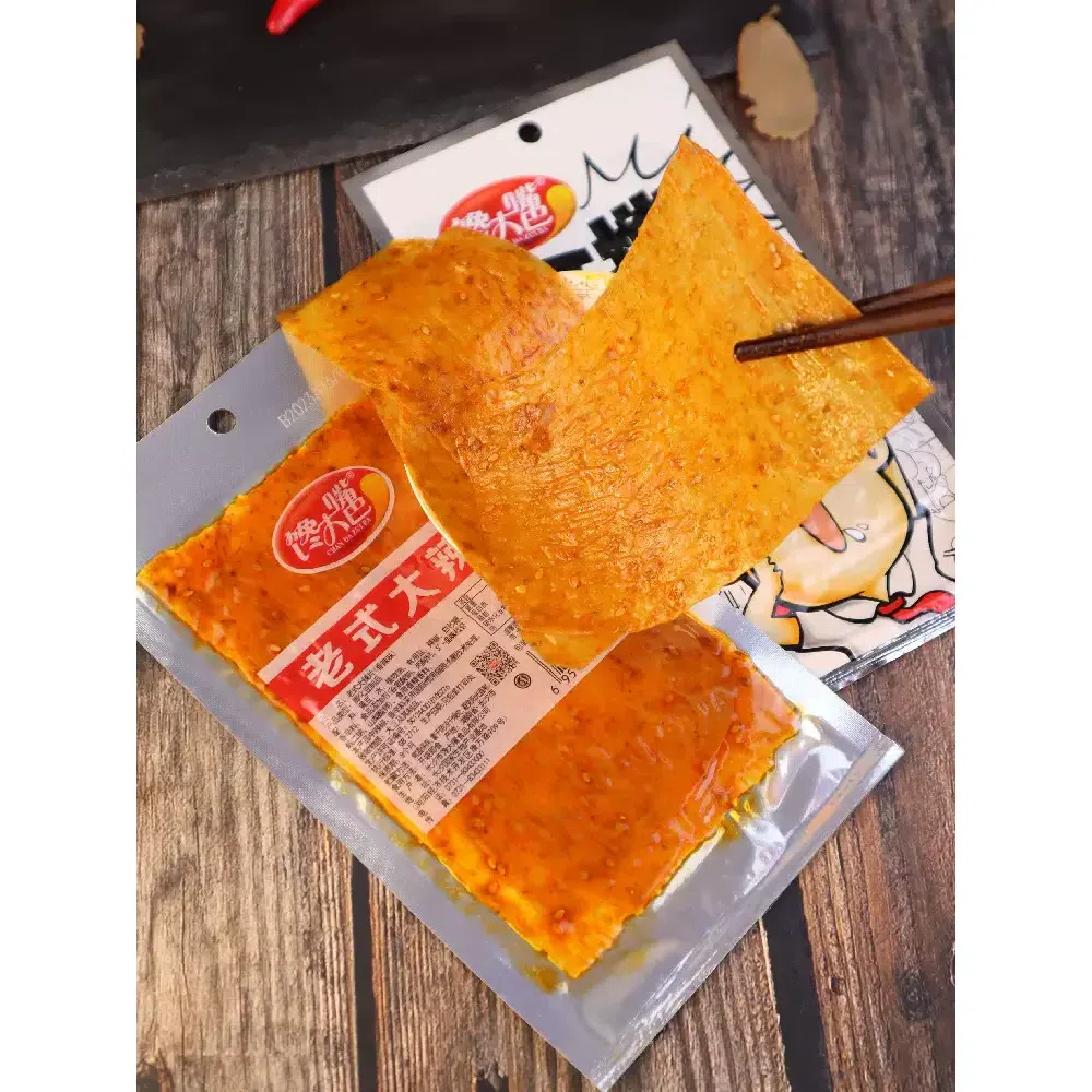 Gluttonous big mouth, old-fashioned hand-torn spicy slices, 26g*5 bags, childhood nostalgia, Hunan specialties 130 g