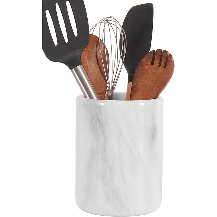 Radicaln White Marble Utensil Holder, 6.5 inches