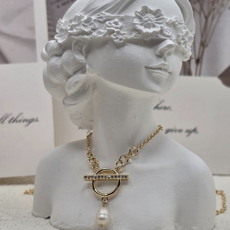 珍珠吊坠项链 4 盎司