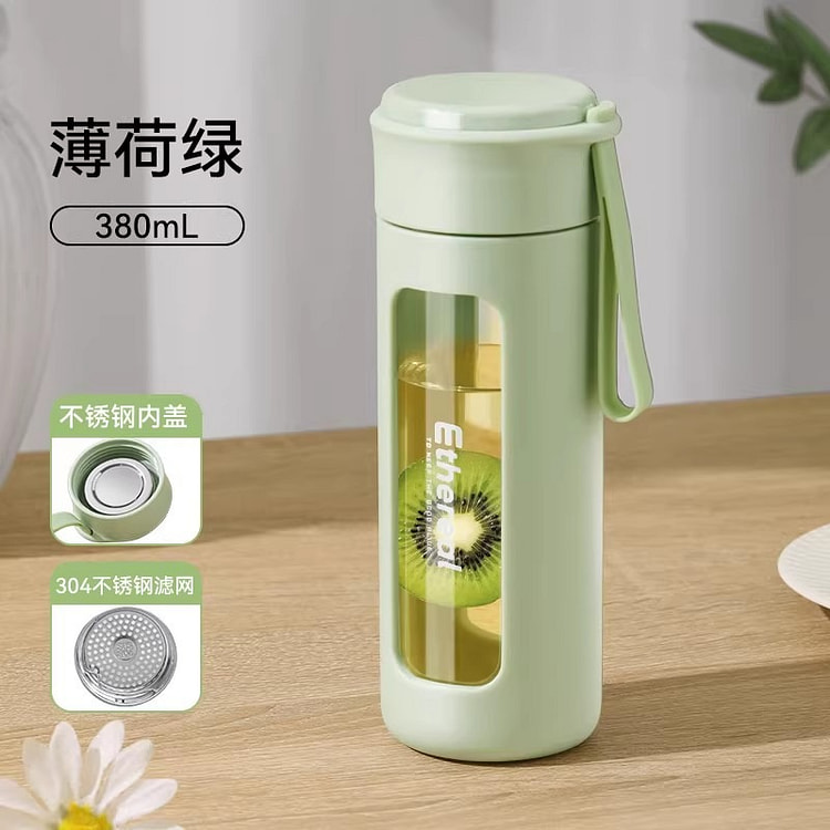 玻璃水杯 女生高颜值便携防摔耐高温简约办泡茶杯子 1 份