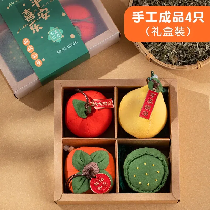端午节香包 手工成品-4只四宫格礼盒装(各款一只) 1 份