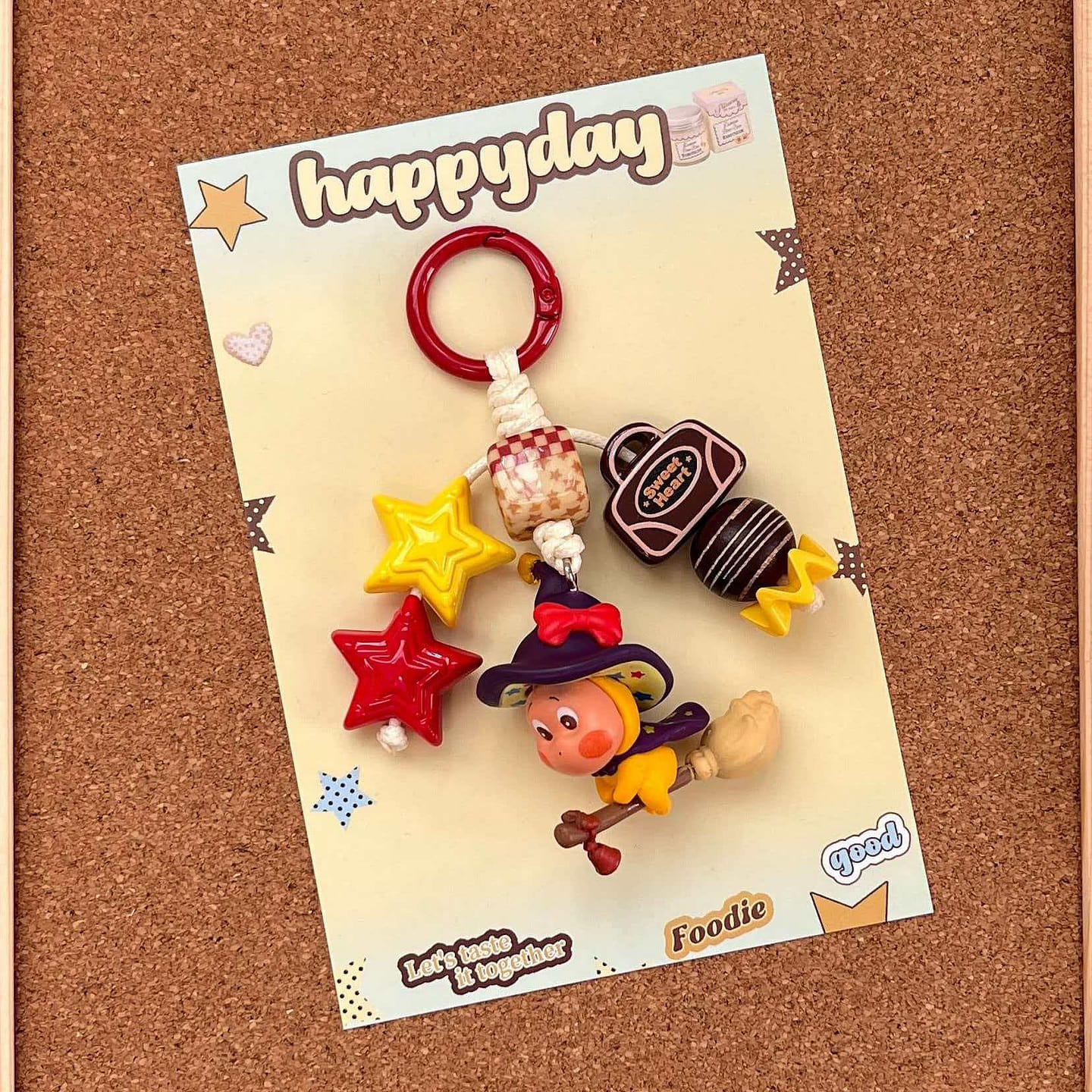 Star person pendant keychain little wizard 1 piece 40 g