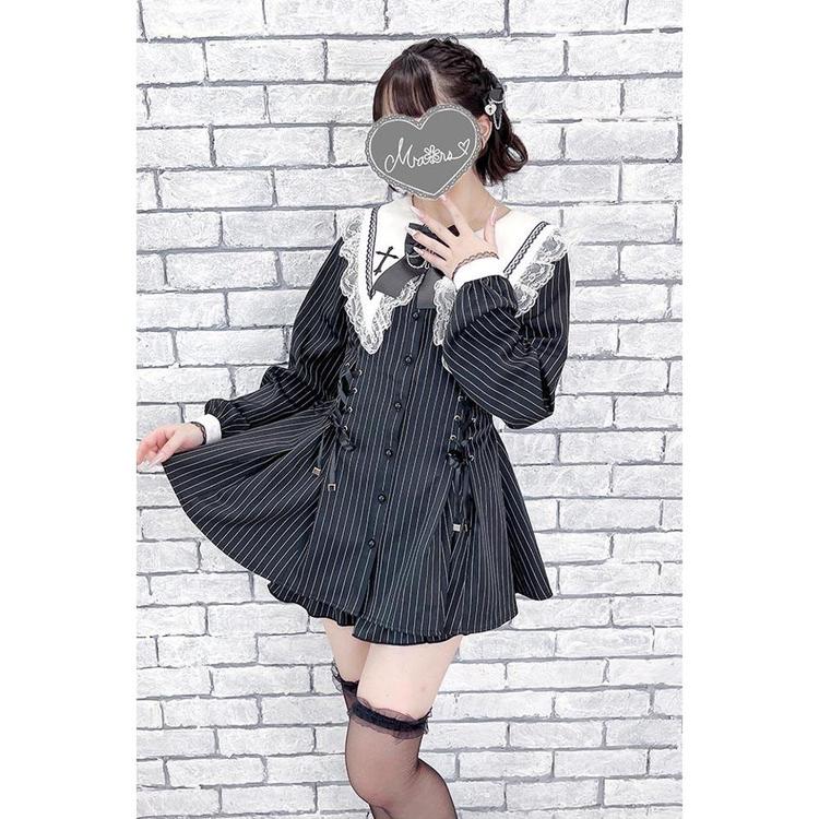 MA*RS||【二点セット】スピンドル付きクロス刺繍セットアップ - BLK