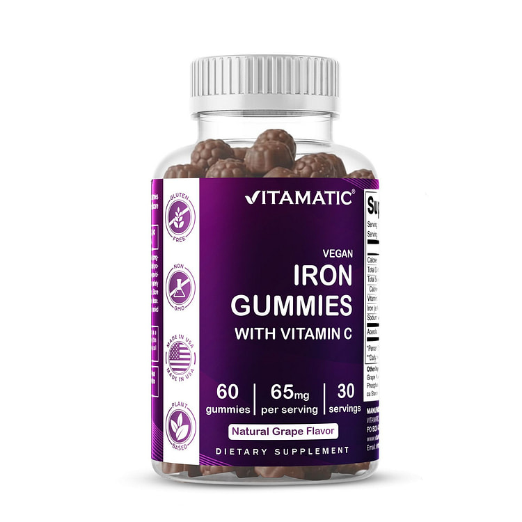 Iron 65mg with Vitamin C - 60 Gummies