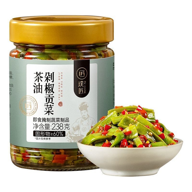 【璞匠】茶油剁椒贡菜 嘎嘣脆下饭菜 即食腌菜1瓶 238 克