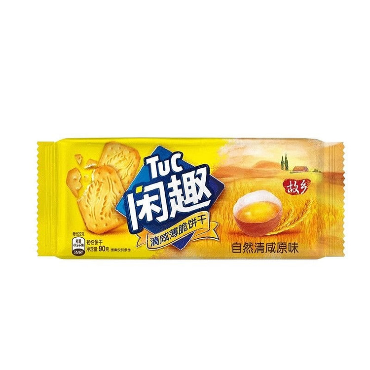 闲趣 薄脆饼干 自然清咸味 香酥薄饼 90g 1 包
