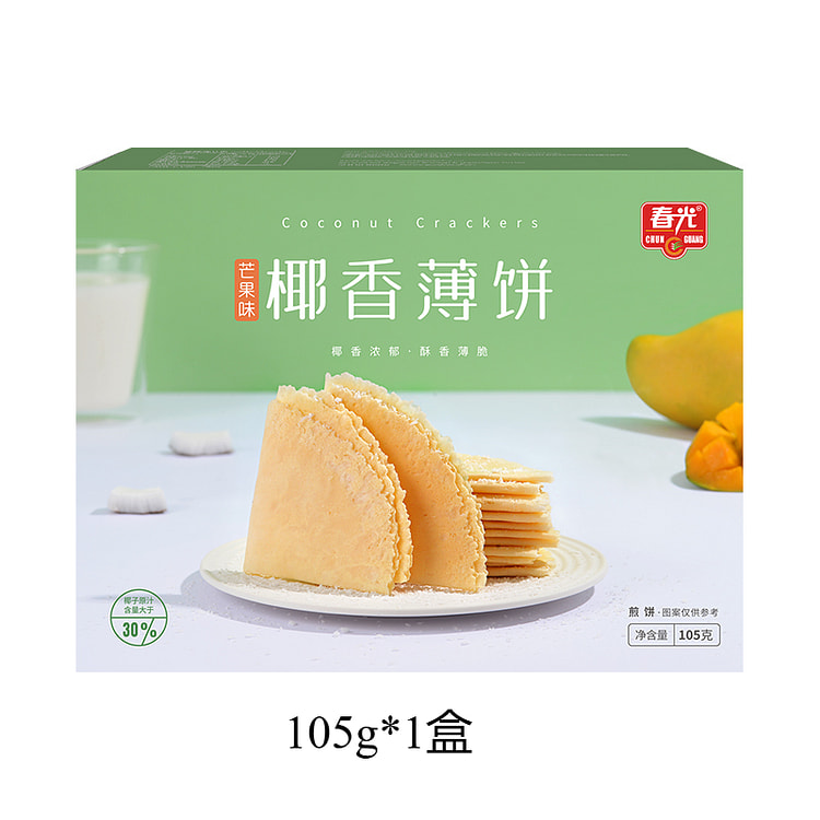 春光食品椰香薄饼零食小吃芒果味 105g*1盒