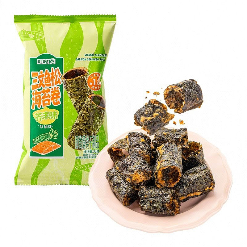 Salmon Floss Seaweed Rolls (Wasabi Flavor) 30 g