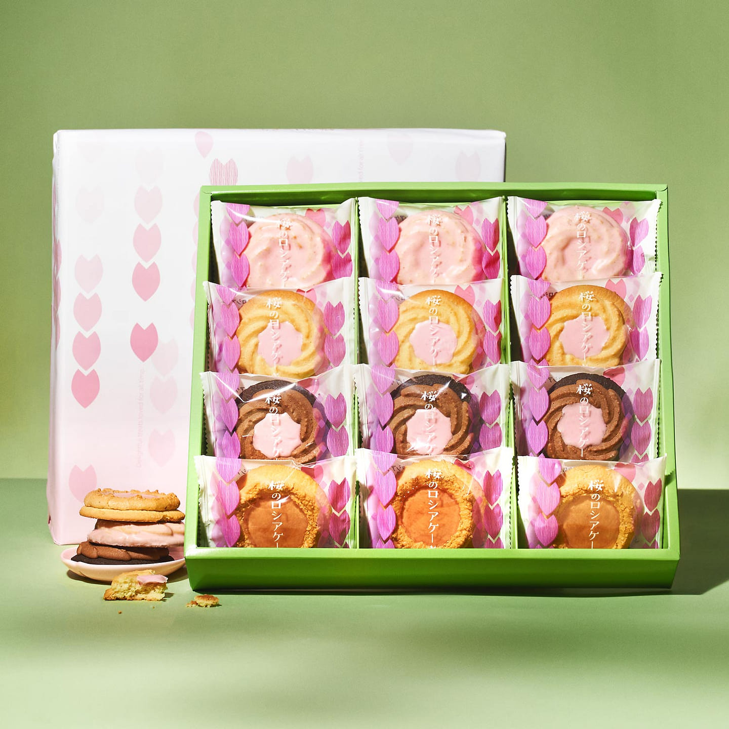 Sakura Tea Cookie with Jam (12 Pieces, 4 Flavors) 1 each