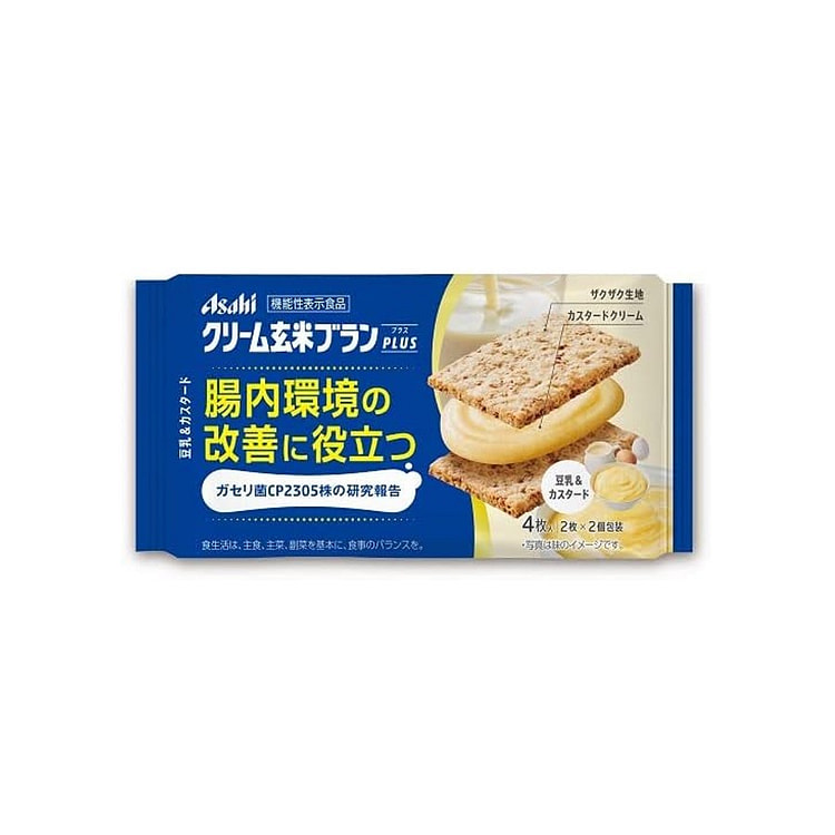 ASAHI  Cream Brown Rice Sandwich Cookies 4pcs