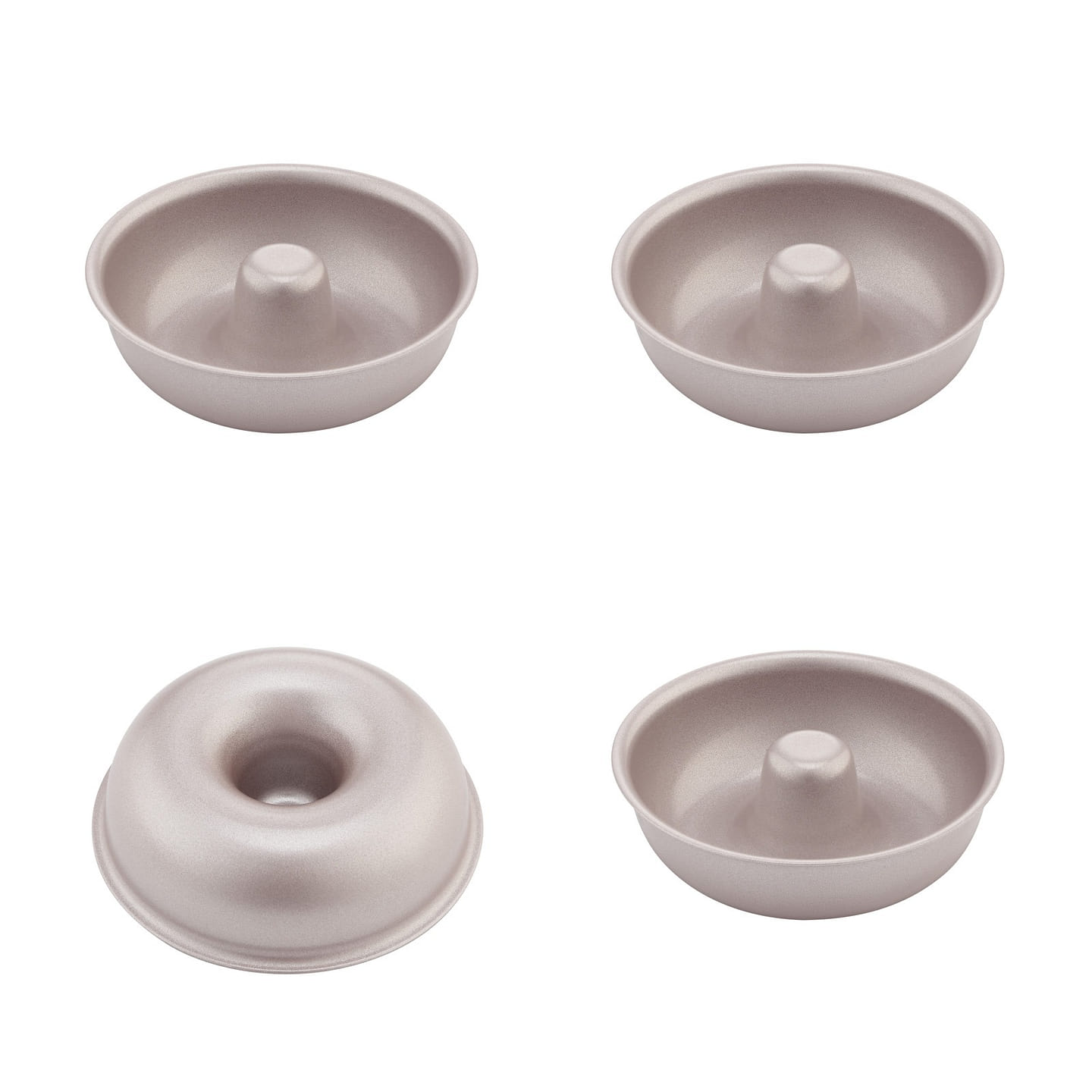 CHEFMADE Mini Donut Cake Pan Set, 3-Inch 4Pcs Non-Stick Ring Doughnut Bakeware 1 each