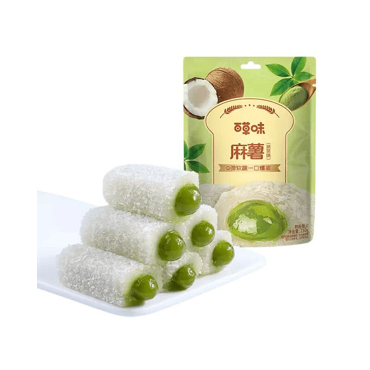 百草味抹茶味麻薯雪媚娘糕点210g*1袋 210 克