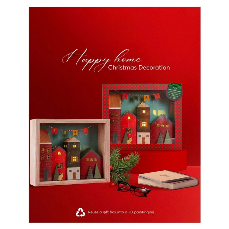 Set Hộp Quà Tặng Giáng Sinh Xanh "Happy Home" - Quà Tặng Noel Ý Nghĩa