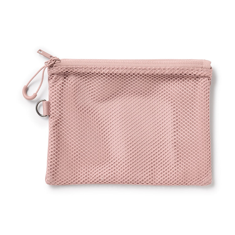 MUJI Double Zip Pouch Pink M 1 each