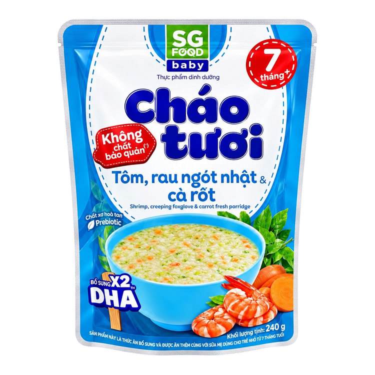 [SG Baby Food] Shrimp & Carrot Fresh Porridge 240 g