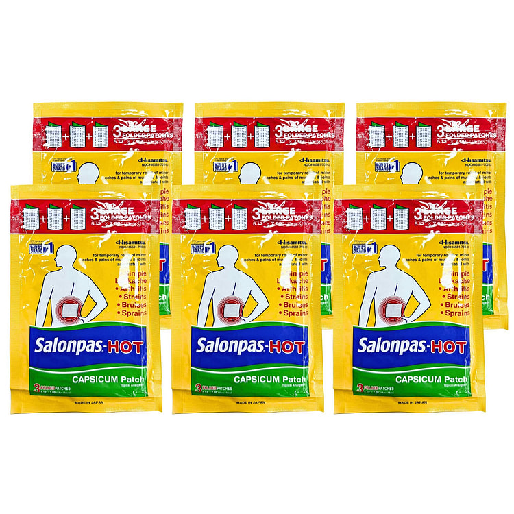 Salonpas Hot Capsicum Patch 3 Patches x 6 Packs 1 each