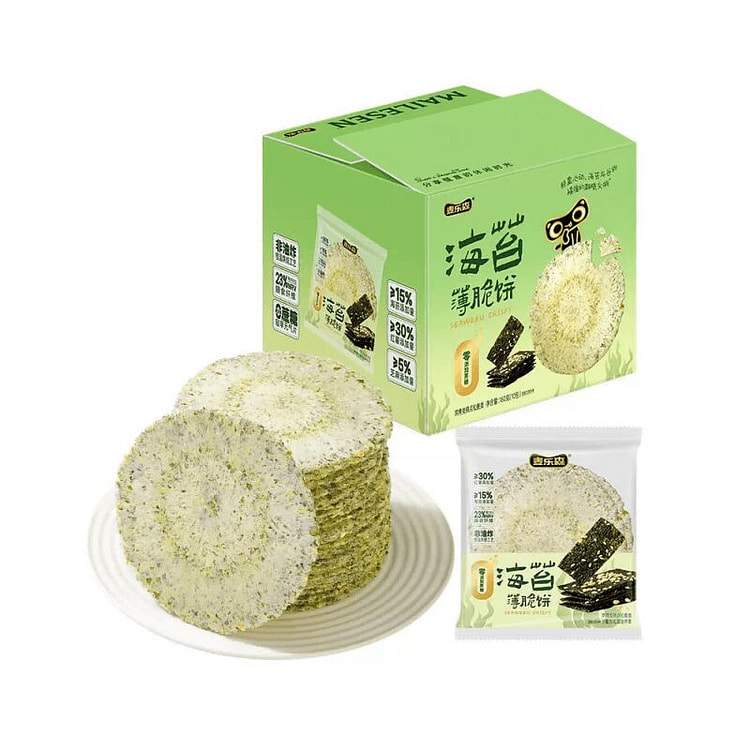 麦乐森海苔薄脆饼零蔗糖风吹饼160g*1箱 160 克