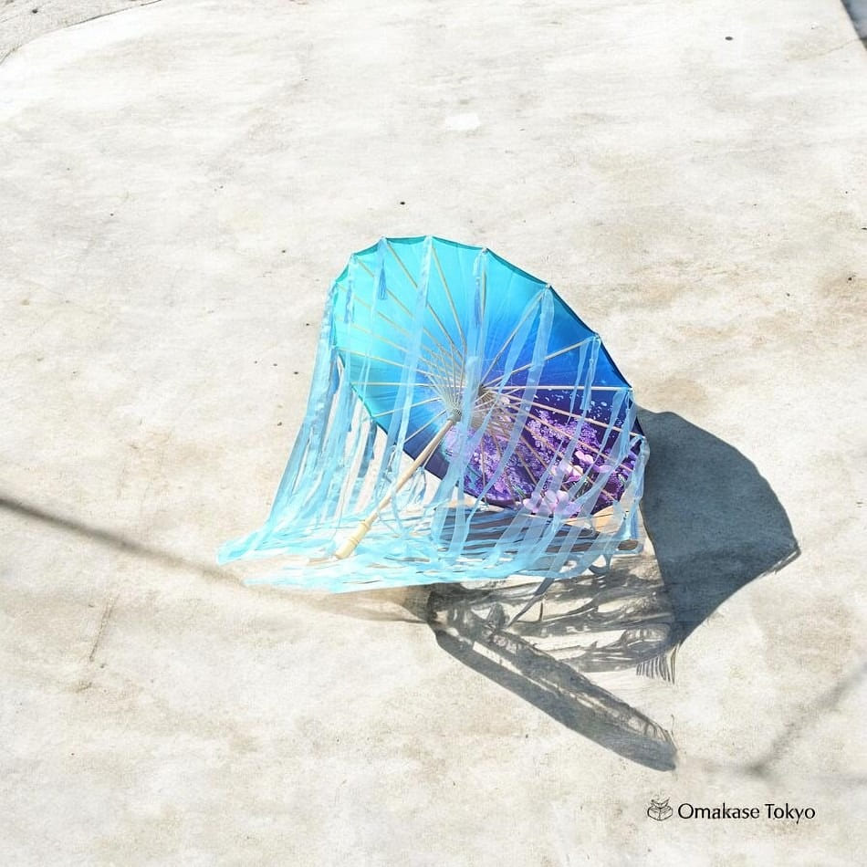 Japanese Dance Umbrella (Wagasa)-Blue-Purple 453 g