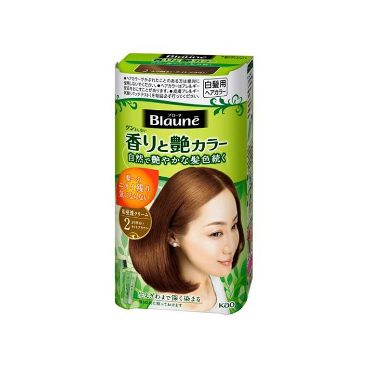 花王 ブローネ 香りと艶カラークリーム 2 より明るいライトブラウン 80g 80 グラム