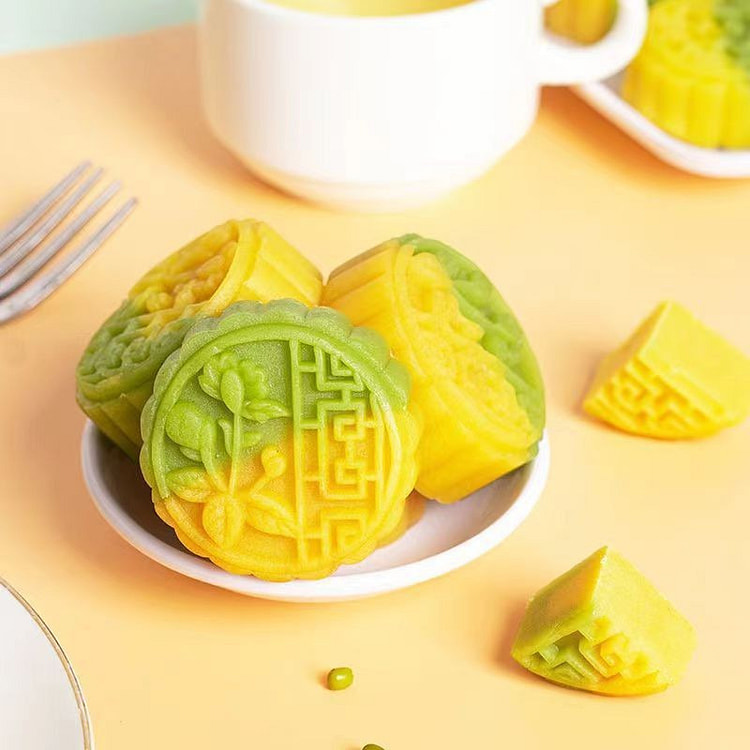 绿豆冰沙糕传统板栗冰沙绿豆糕点小吃