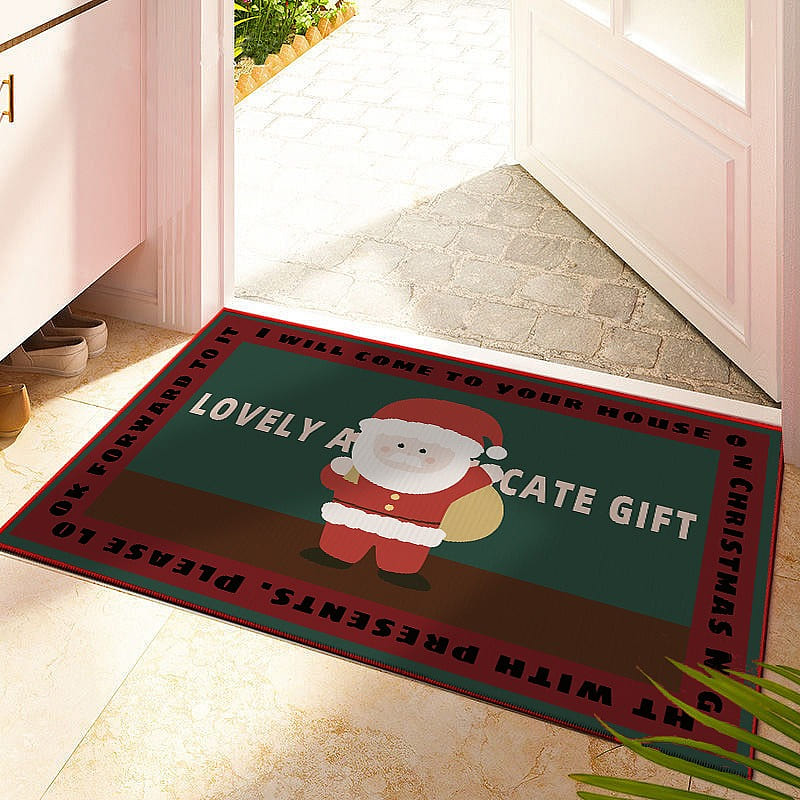 [ Christmas limit ] Vintage atmosphere floor mat, holiday surprise 40 * 60cm 1 each