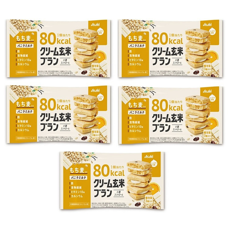Asahi Group Foods Kem Cám Gạo Lứt 80kcal Sữa Vani 54g*5