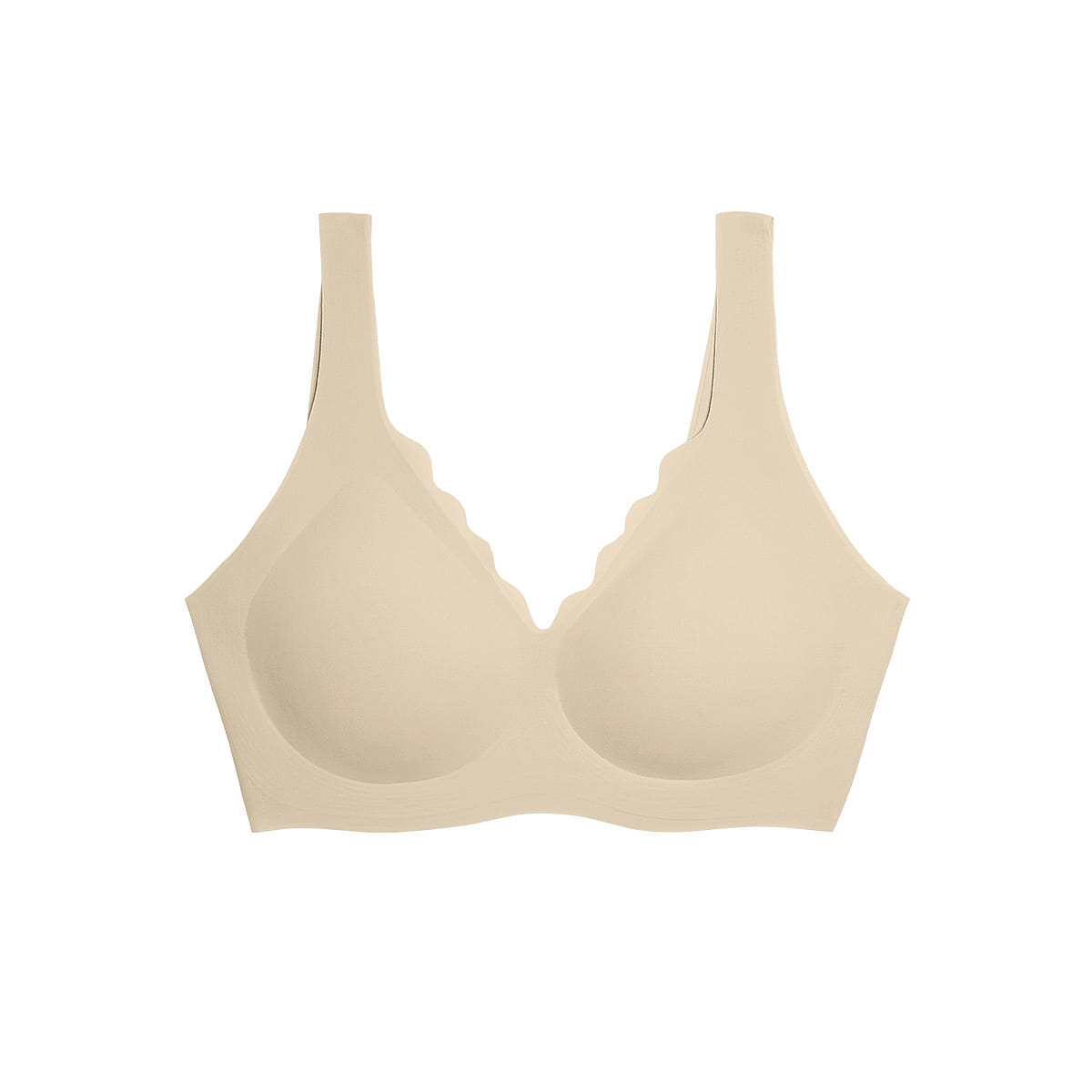 Ubras No Size Deep V Wave Collar Bra – Tank Top Style – Standard – Nude Skin Tone – One Size 100 g