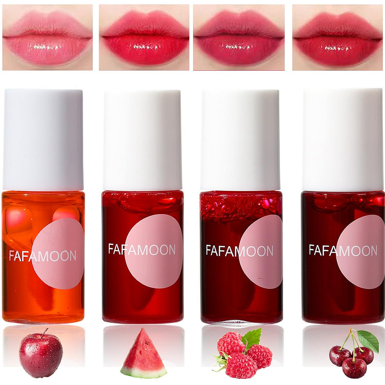 4 Colors Lip Tint Stain Set, Korean Lip Gloss Lip 1 each