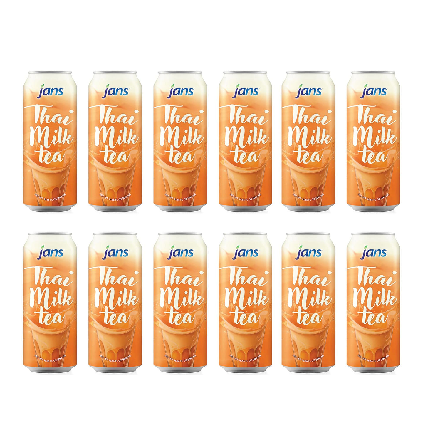 Boba Milk Tea Thai Tea Non Boba – Pack of 12 16.9 fl.oz*12 pack