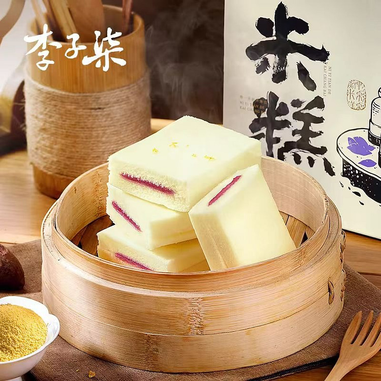 李子柒 紫薯蒸米糕