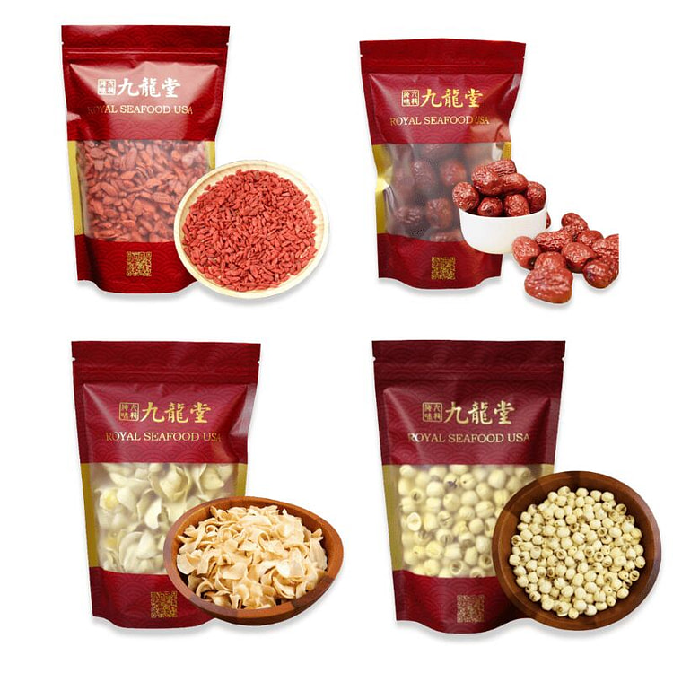 润养安神莲子百合红枣枸杞8oz x4组合装煲汤煮茶 4 包