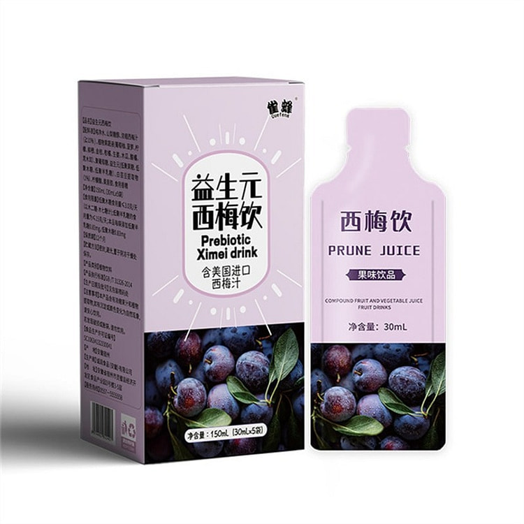 雀峰 益生元西梅饮西梅汁促进排便排毒30ML*5条 1 盒