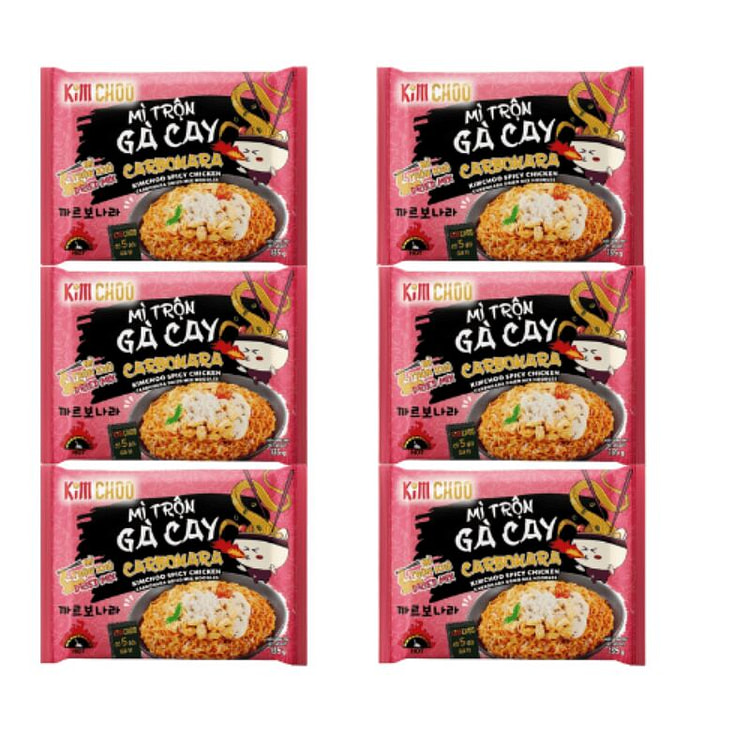 [ VIFON ] Mì Trộn Gà Cay Carbonara 135g/gói x 6 gói – Cay nồng, Thơm ngon 6